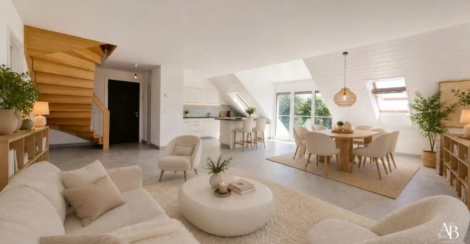 En exclusivité, Duplex vue lac et Mont-Blanc, centre Village à Arzier
