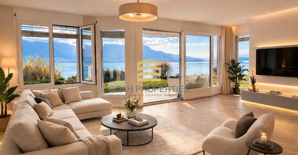 Superbe 3.5 pièces avec terrasse-jardin et vue panoramique sur le lac
