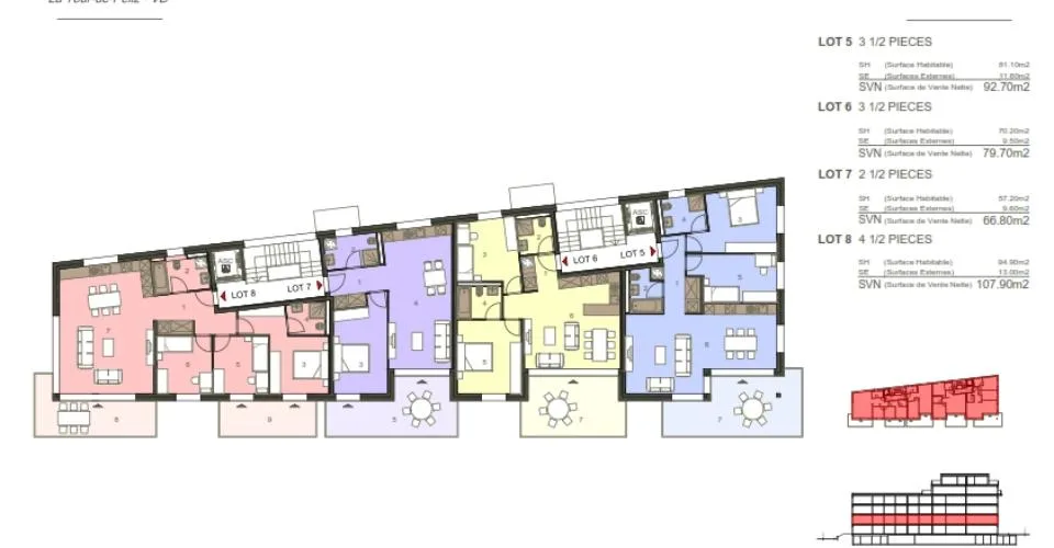 Appartement neuf 3,5 pièces, Lot 6 avec Terrasse à Tour-de-Peilz
