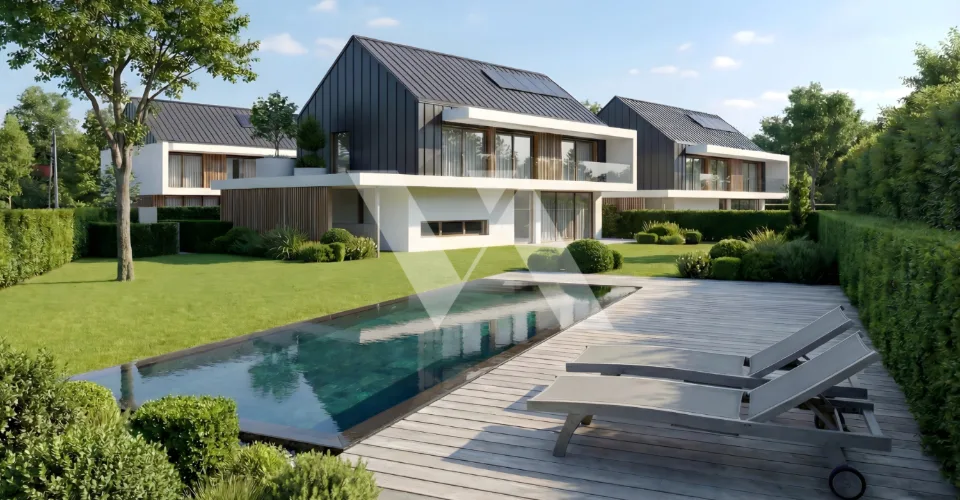 A vendre en construction - Villa mitoyenne d'exception avec jardin, terrasse et balcon