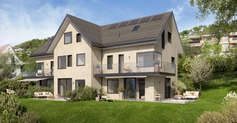 Proche Vevey, nouveau projet de 3 villas de 5.5 pces - vue panoramique