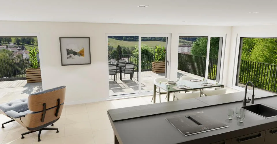 Villa en duplex avec terrasse de 73 m² à Vallorbe