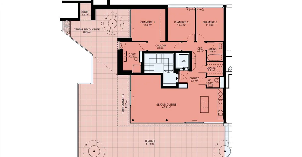 Attique neuf de 4.5 pièces avec rooftop terrasse
