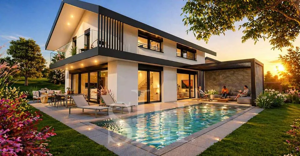 2 Villas contemporaine vue panoramique.