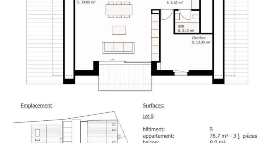 Appartement de 3.5 pièces en attique avec vue sur le Jura