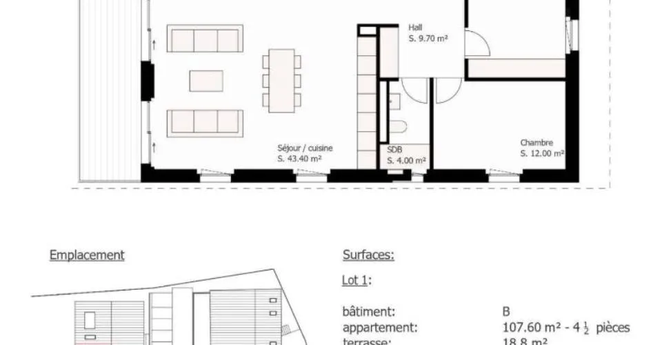 Appartement de 4.5 pièces avec terrasse et grand jardin
