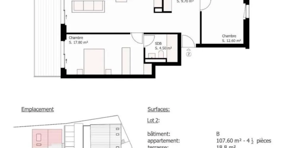 Appartement de 4.5 pièces avec terrasse et grand jardin