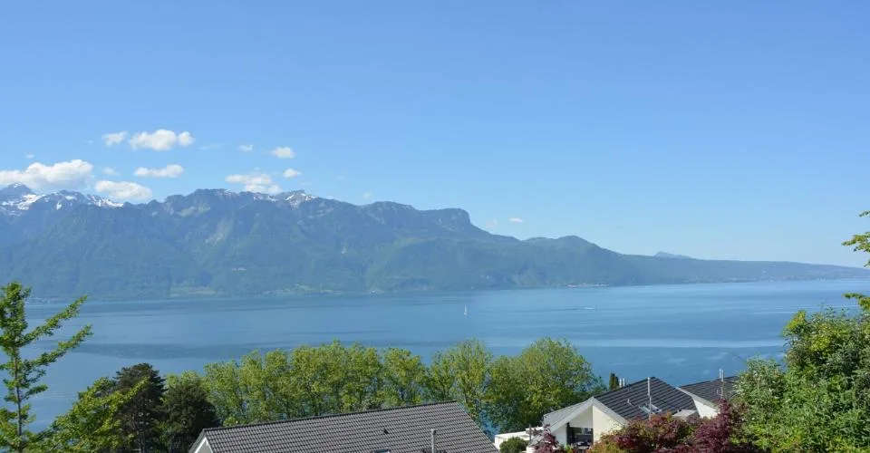 A quelques pas du lac Léman, villa neuf de standing avec vue panoramique