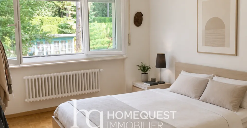 Appartement lumineux de 72 m² avec balcon plein sud, garage-box et potentiel de transformation en 3 pièces, dans un environnement résidentiel recherché à Pully.