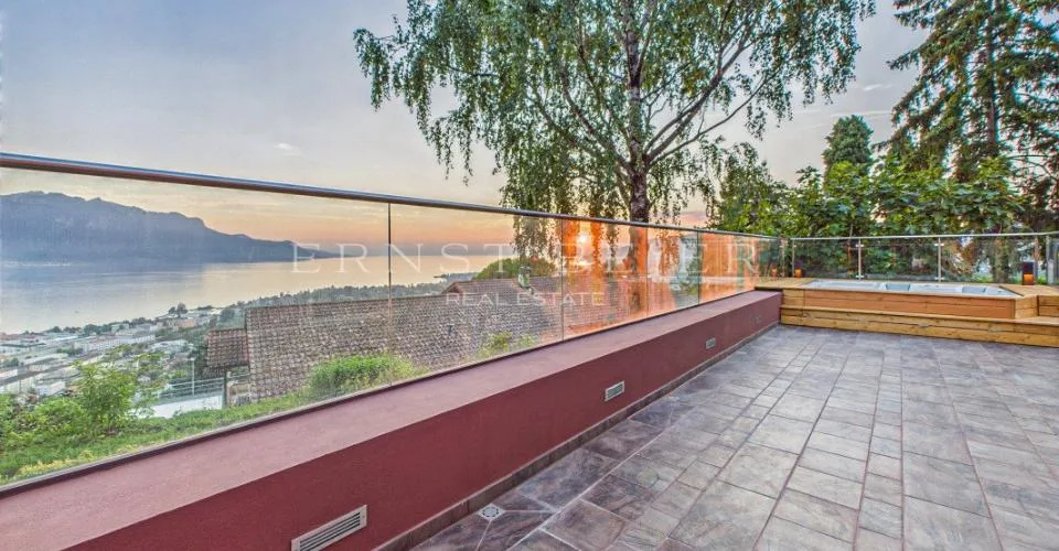 Résidence d'exception avec jardin paysager et panorama sur le Léman