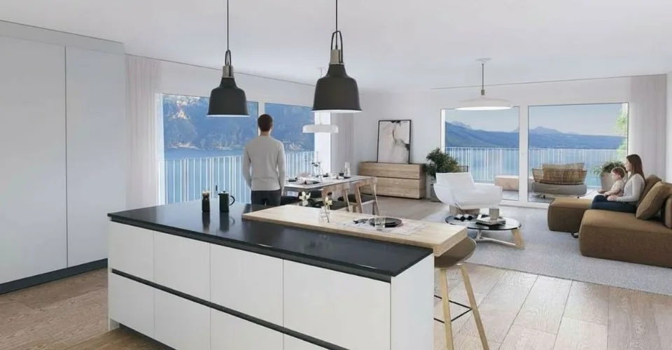 Prestigieux 5.5 pièces avec immense terrasse au rez - Vue panoramique sur le lac