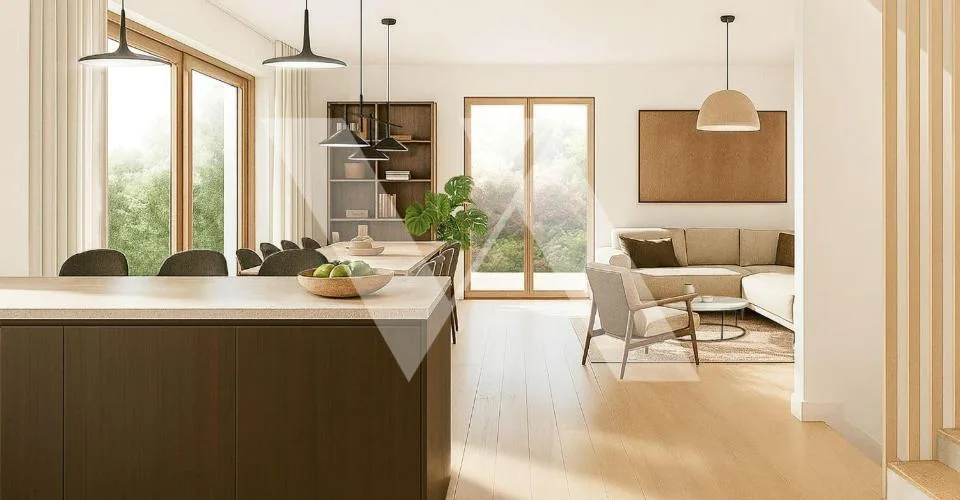 A vendre en construction - Magnifique villa contiguë avec grand jardin
