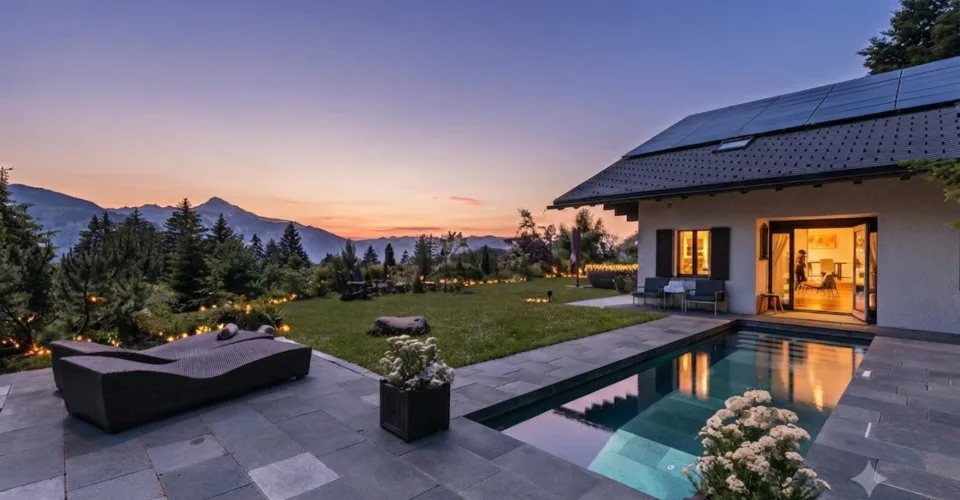 Spacieux chalet avec piscine chauffée et vue imprenable sur les Alpes
