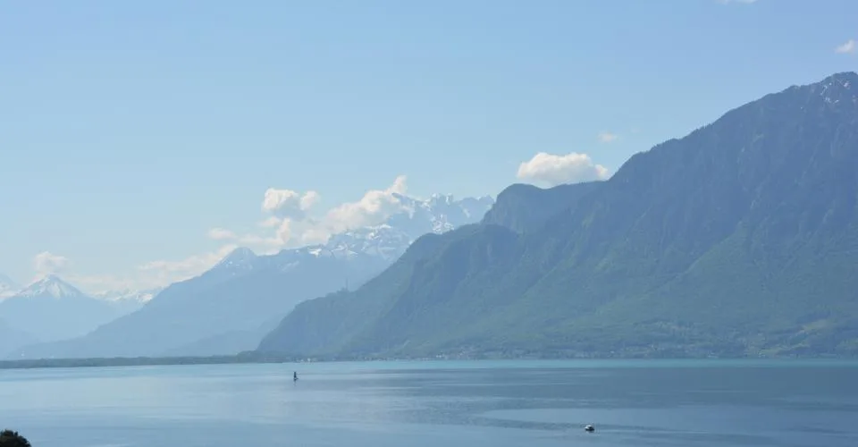 A quelques pas du lac Léman, villa mitoyenne de standing, vue panoramique