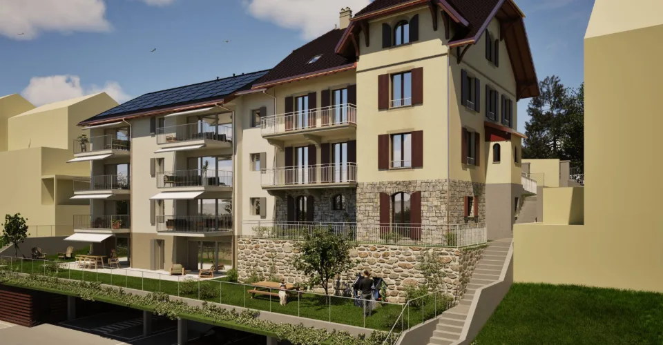 Immeuble locatif mitoyen à deux pas du centre-ville avec places de parc