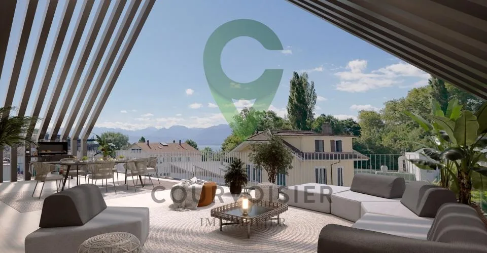 Attique d'exception avec terrasse panoramique aux portes de Rolle