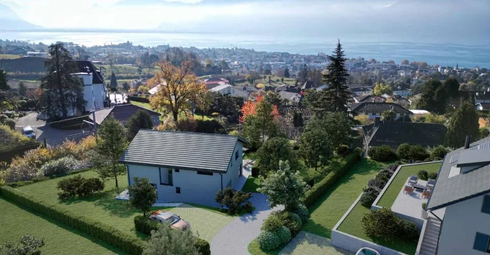Villa individuelle neuve avec piscine, cadre résidentiel