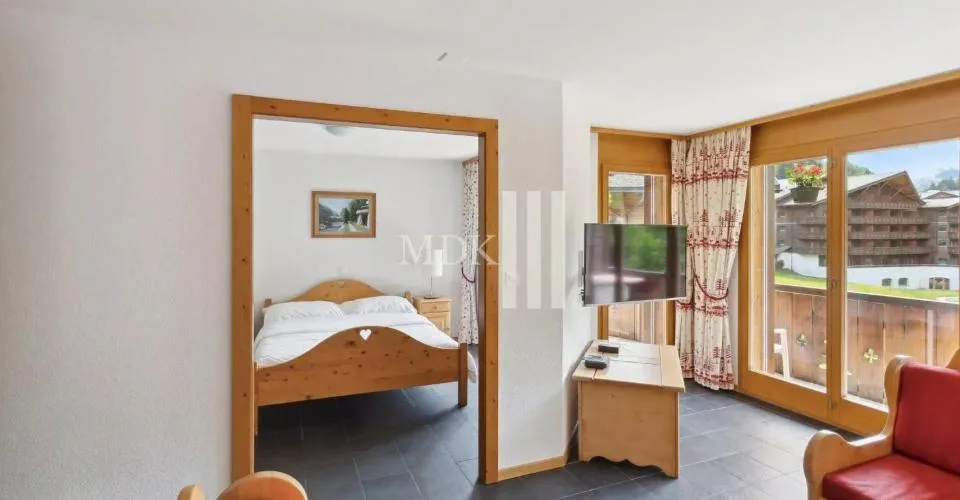 Appartement de 2.5 pièces + Studio à vendre aux Thermes-Parc des bains de Val-d'Illiez