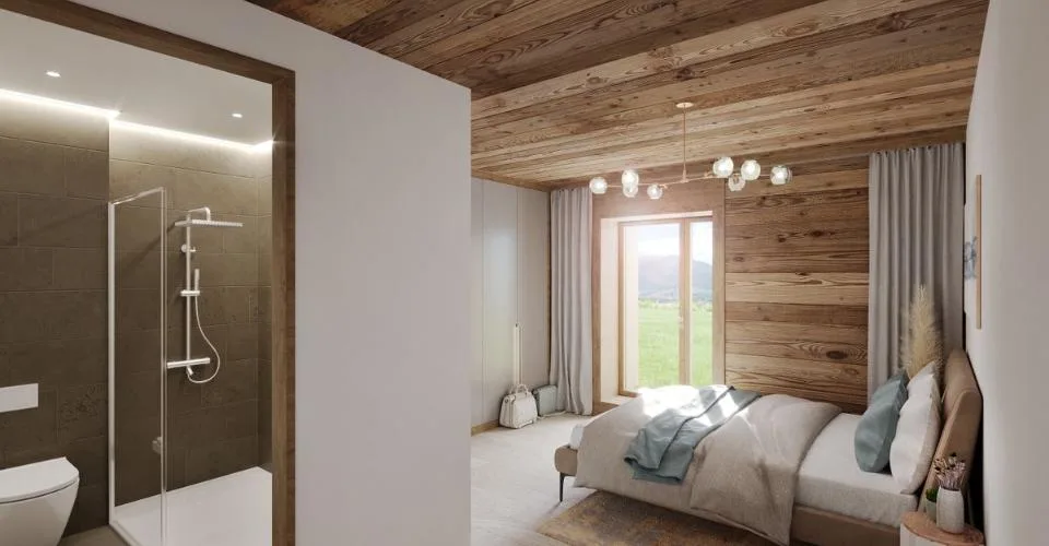Ancien "pressoir" entièrement rénové en chalet 4.5 pièces - jardin privatif