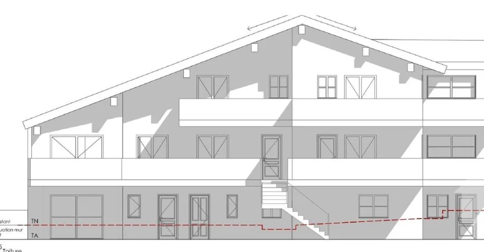 Immeuble de 5 appartements à rénové avec permis de construire en force
