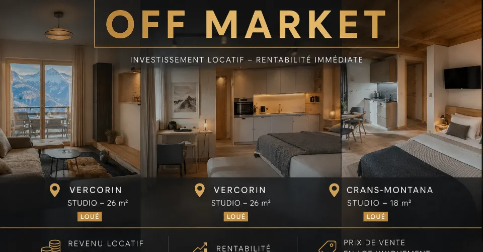 📍 À Vendre – Lot de 3 Studios d’Investissement | Vercorin & Crans-Montana