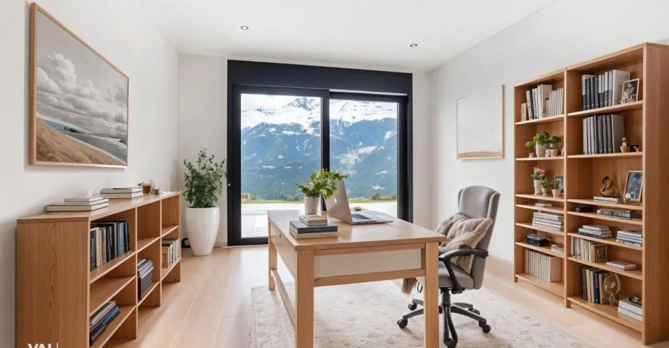 Architecture moderne et vue imprenable sur les Alpes valaisannes