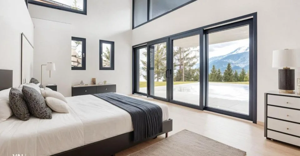 Architecture moderne et vue imprenable sur les Alpes valaisannes