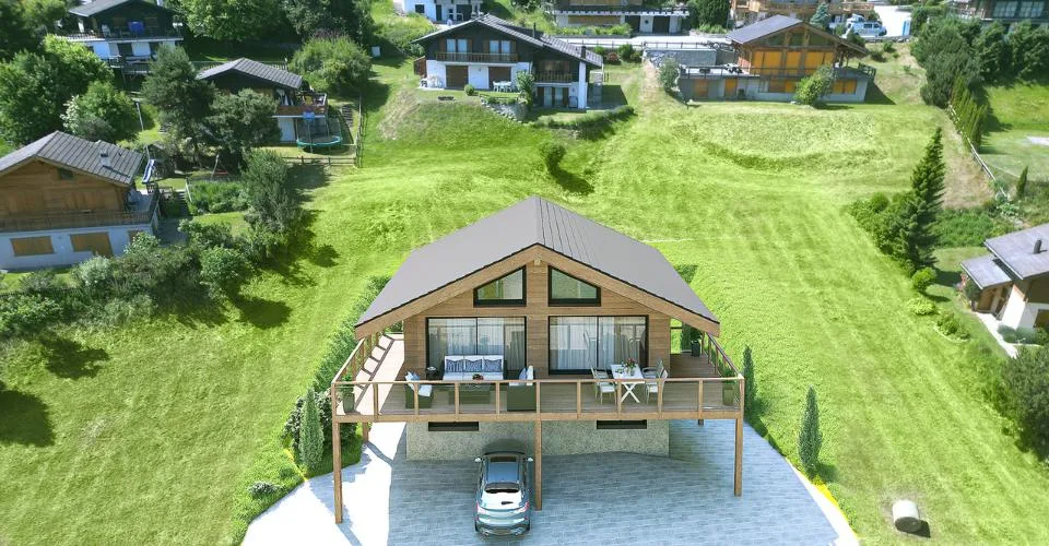 Chalet neuf dans un cadre unique proche de toutes les commodités avec