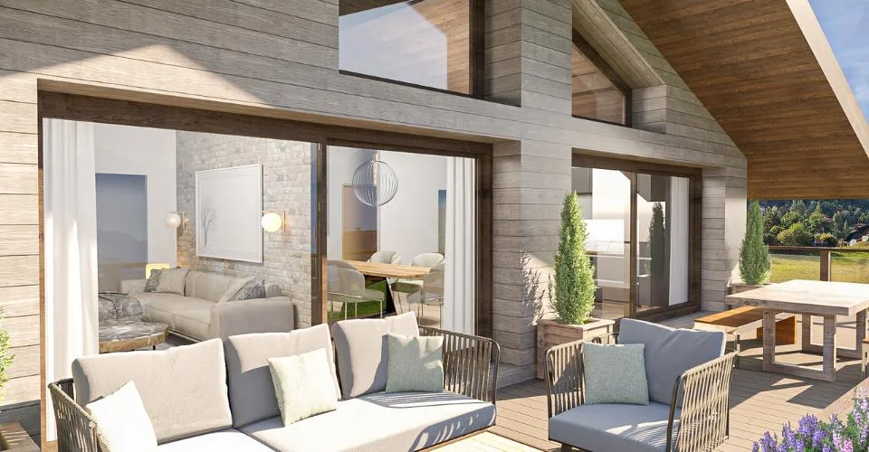 Chalet neuf dans un cadre unique proche de toutes les commodités avec