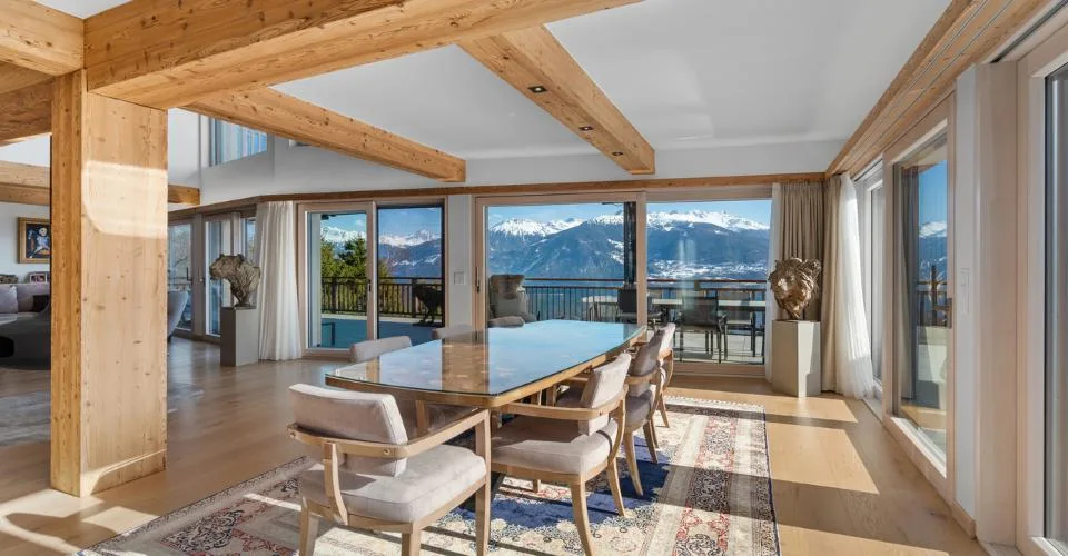 Chalet de prestige à Mayens d'Arbaz - Piscine et Vue imprenable – Foto 4 von 9