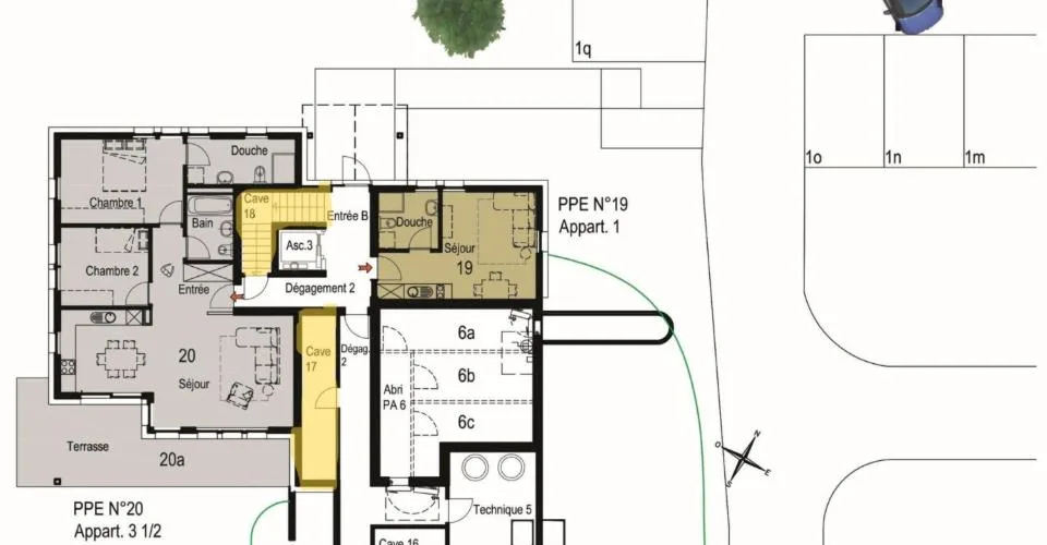 Appartement 3,5 104 m2 Rez-Jardin