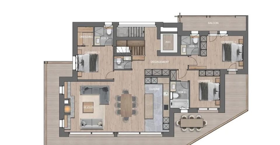 Duplex en attique d'une nouvelle résidence exclusive