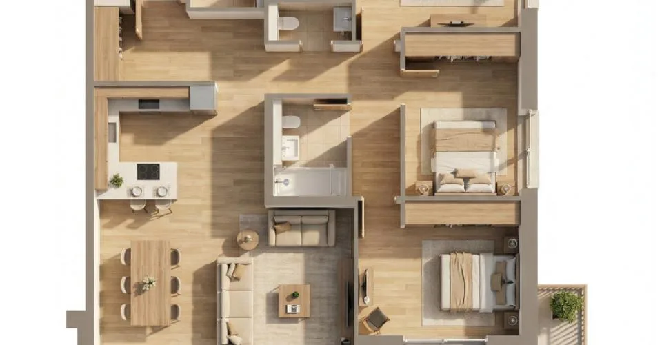 Appartement neuf de 4.5 pièces, grand balcon, vue panoramique