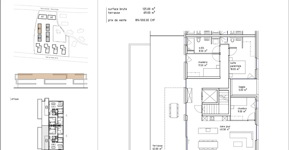 Appartement en attique de 4.5 pièces à Uvrier
