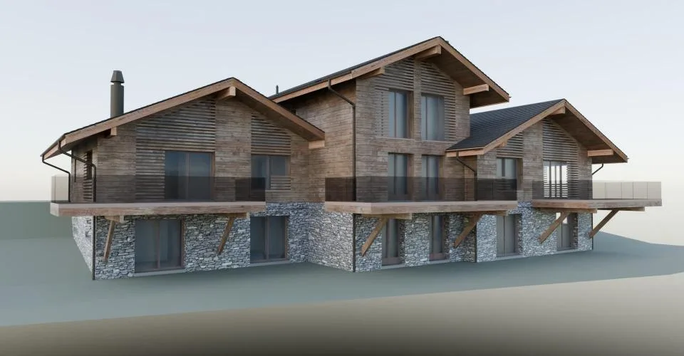 Construction de 3 chalets mitoyens – photo 2 sur 5