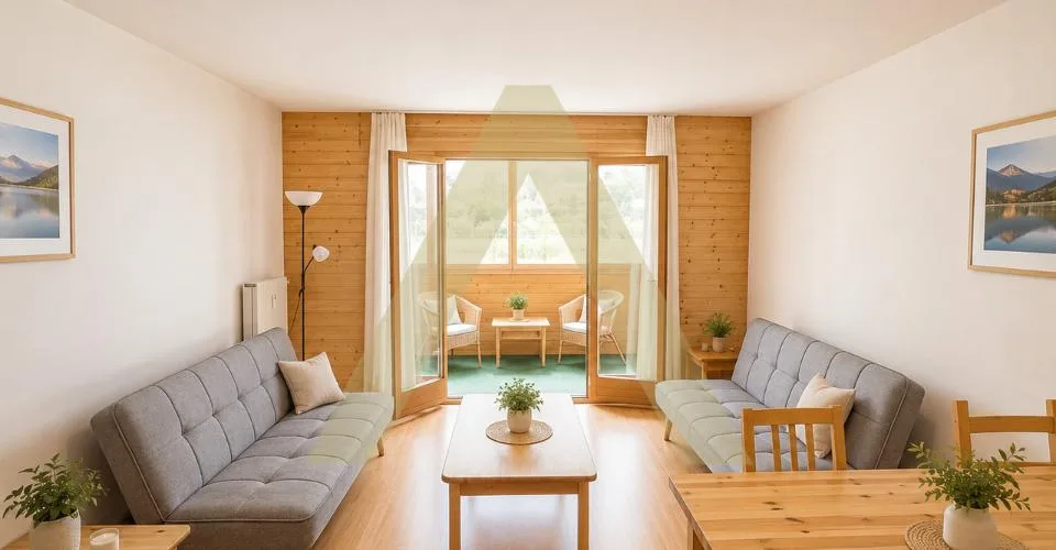 Cosy appartement meublé avec loggia dans un cadre verdoyant