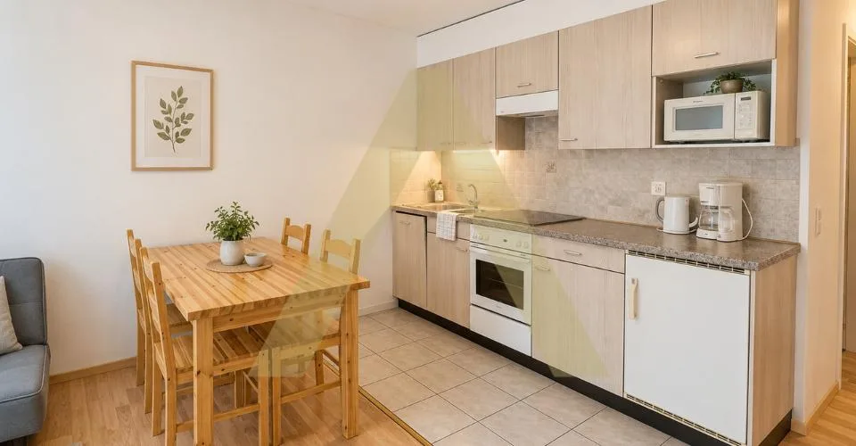 Cosy appartement meublé avec loggia dans un cadre verdoyant