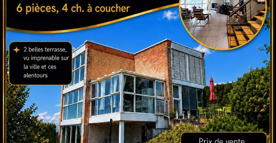 Villa triplex contiguë de 6 pièces avec vue panoramique sur la ville