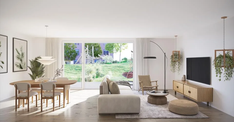 Beau 3.5p avec terrasse et jardin