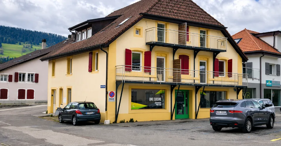 Rue du Crêt-de-l'Eau 13, Couvet - Immeuble mixte à vendre