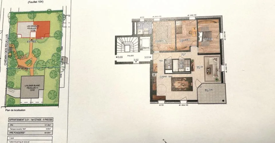 APPARTEMENT 5 PIECES 1er ETAGE MEYRIN
