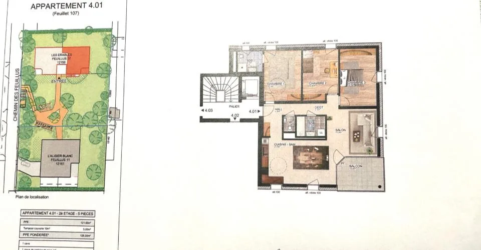 APPARTEMENT 5 PIECES 2ème ETAGE MEYRIN