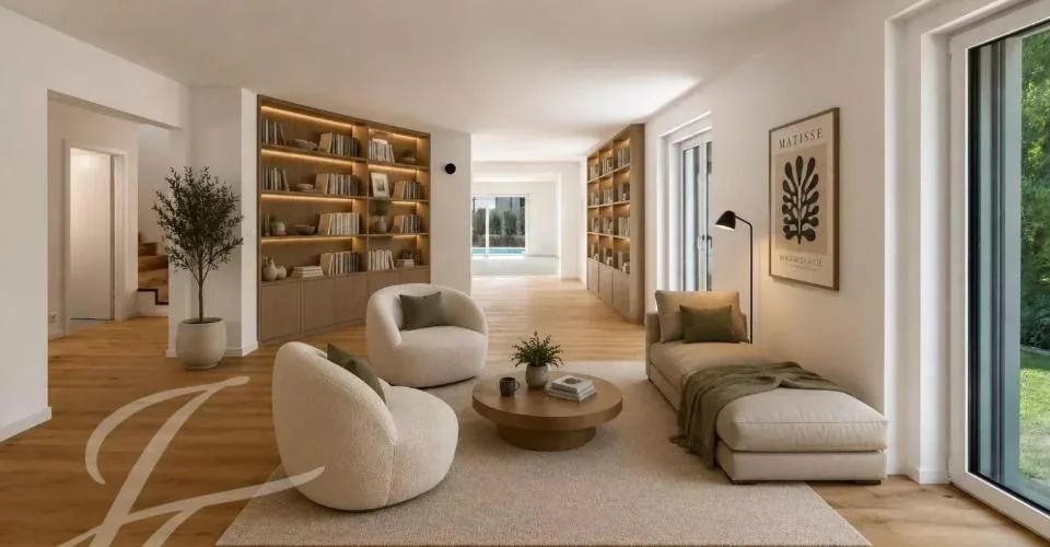 A quelques pas des rives du lac : Villa rénovée avec piscine