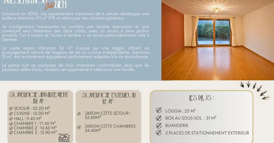 Appartement d'exception 6 pièces 151 m2 - Grand-Lancy
