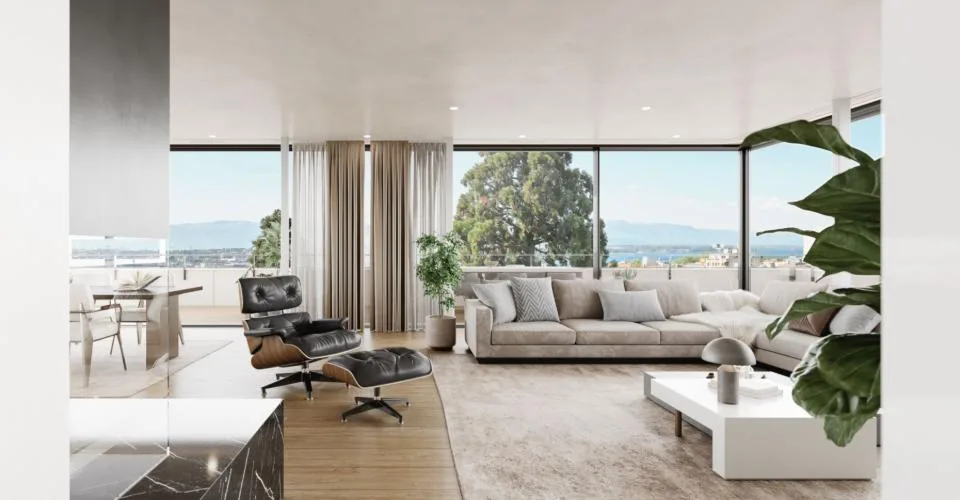 Exceptionnel attique neuf de 295 m2 avec terrasse de 182 m2 aux Eaux-Vives