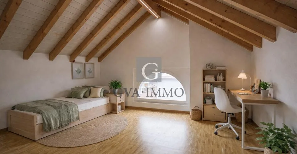 Superbe triplex au cœur du village de Meinier – Vue Mont-Blanc