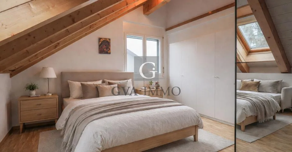 Superbe triplex au cœur du village de Meinier – Vue Mont-Blanc