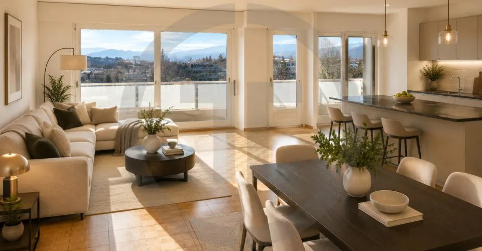 Très beau 4 pièces en étage elevé avec vue imprenable