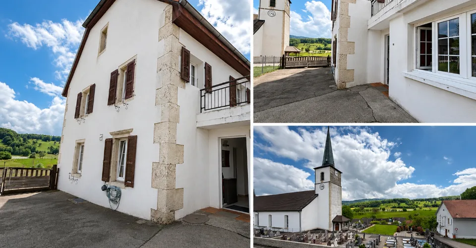 Opportunité unique de 2 maisons mitoyennes avec jardin, terrasse, cave voûtée et garages à Grandfontaine