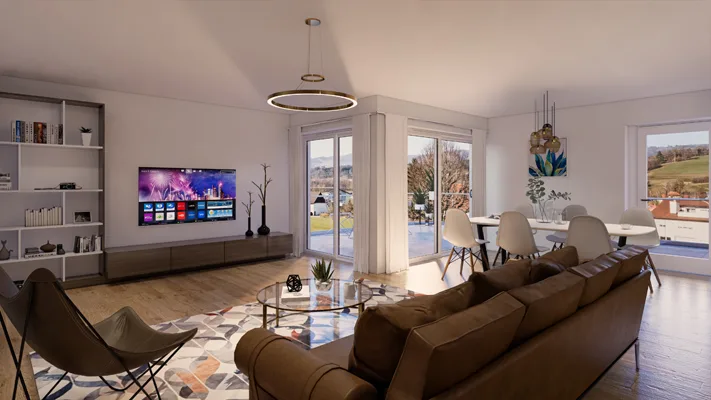 A vendre superbe attique haut standing de 3,5 pièces en PPE avec place de parc dans le garage collectif